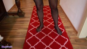 Asmr Nylon Walking on Carpet - Sheer Stockings Feet and Soft Footstep Sounds