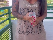 Pissing On The Terrace, A Neighbor Almost Saw Me😳