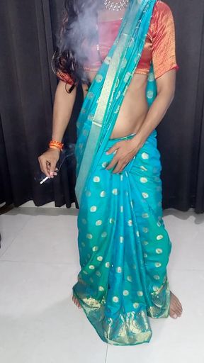 My sexy stepmom sexy saree and show my ass with satin panty