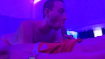 Twink deepthroats big cock and takes a sloppy facial