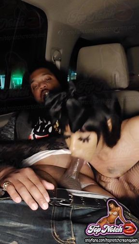 Sexy Ebony Hood Babe Sucks Thug Boyfriend's BBC In Car