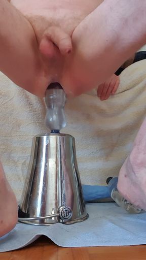 Full plastic bottle anal insertion video with cum,