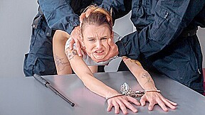 LAW4k. teen 18+ doesnt understand why but cops fuck her in security station