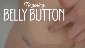 Belly button fingering in bathtub close up
