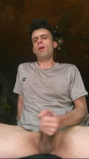 Selfsucking my huge dick in the morning, massive cumshot