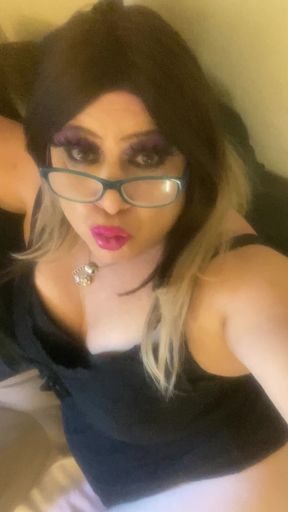 CD Krissy Sweets Stroking Her Shaved She Cock