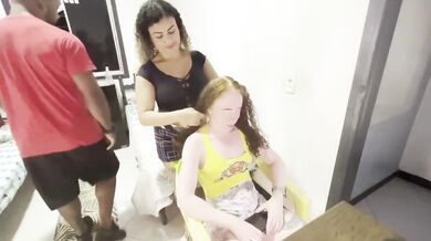 Wife Makes Me Jack Off The Hairdresser With Intense Anal Creampie In Salon