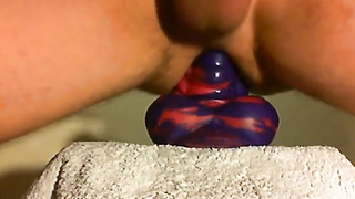 Butt sex Joy with Flint the Bad Dragon: Amateur Pillow-biter Handballing Movie