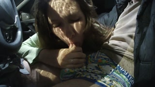 pretty woman sucks on the first trip together