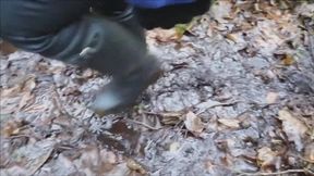 Black wellies, rain and mud