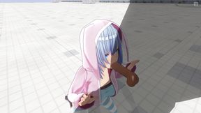 3D HENTAI. Cute girlfriend after a walk sucked a big dick