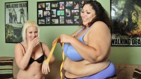 Amazon Goddess & Petite Babe Measure and Compare Their Bodies *WMV*