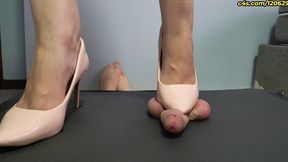 687 ballbusting and CBT with pink stilettos