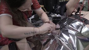 part 1 cbt stretching this dick with rope on a creative way