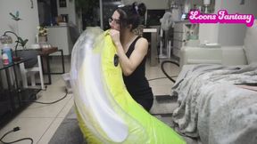 Owllete blows up and pops inflatable banana copy