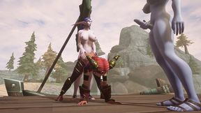 two futanari elves team fuck a redhead elf - warcraft hentai parody