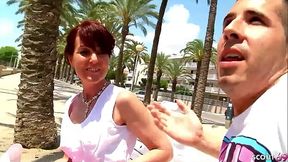 Fit Mature Mom Joycelina seduce to Beach Anal Sex by Young Guy