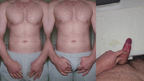 grey sweatpants cumshot! voll horny in grauer jogginghose abgespritzt