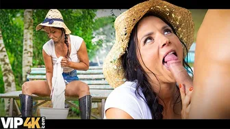 Brunette cougar Candy Rose has hot sex with stranger in Czech village