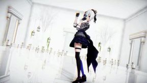 hoshimachi suisei undress dance hololive hentai vtuber rabbit hole song mmd 3d white hair