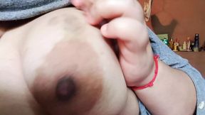 Making a video for my boyfriend showing him my huge breasts