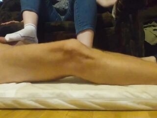 Footjob in socks