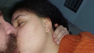 pov kissing her nicely with  hard dick, she handjob and I cum from horny heat kissing😙🫦🍌🥛😵🤤