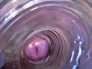 Cumshot inside onahole with Endoscope