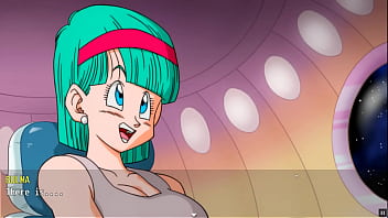 Bulma Adventure 3 - Gallery Show [Dragon Ball Hentai game Parody] Ep.1 risky Kuririn handjob while Gohan could wake up at any moment