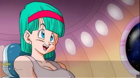 Bulma Adventure 3 - Gallery Show [Dragon Ball Hentai game Parody] Ep.1 risky Kuririn handjob while Gohan could up at any moment