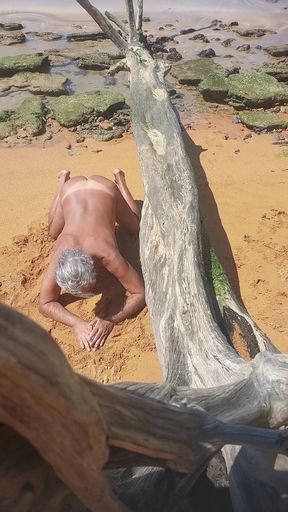 Ladysilva on the Beach Naked Showing off Her Tanned Sexy Ass