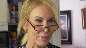 67 yo GILF Erica Lauren is dicked and facialized in the kitchen