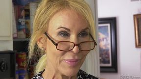 67 yo GILF Erica Lauren is dicked and facialized in the kitchen
