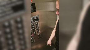 big cumshot in the elevator