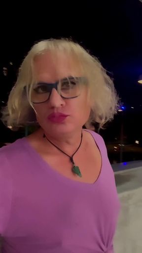 Hot Sissy Short-shorts Downtown Parking Garage