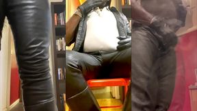 sexy leather jeans & tight shirts dom dad smoke bate