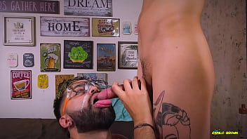 Blowjob Facial Camilo Brown Sucking Twink Magic C Big Cock Until He Covers His Face In Thick Cum