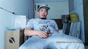 A Horny Construction Worker Strokes His Hard Dick Deep Inside the Warehouse