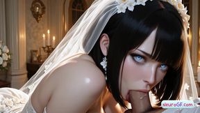 Stunning bride's wedding dress is ruined by explosive sinful facials