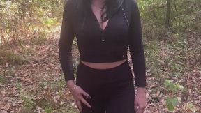 Sporty Public Blowjob for My Boss in the Forest
