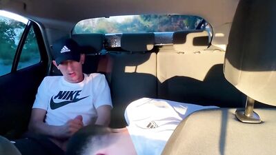 Gay sucking in car outdoor