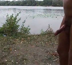 Mulat Walking Naked and Masturbating a Dick