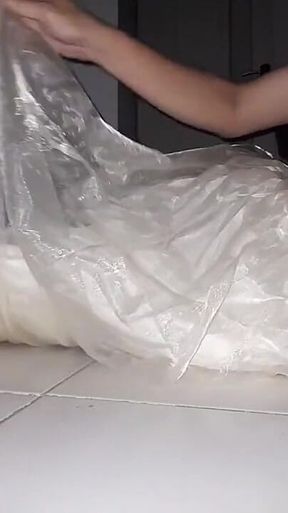 White Bridesmaid Gown Masturbation