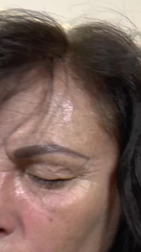 Milf sucks a huge cock then rides it deep on the sofa