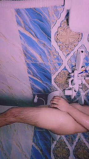 Perfect College Teen Twink getting soapy in the shower and masturbation cum   Clip 1