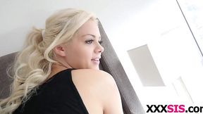 Blonde stepsis Elsa Jean gives a killer blowjob