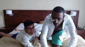 Latino Twink with Ebony Hunk in Hardcore Action