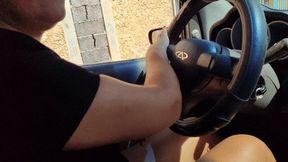A goddess pumping pedals and driving a car in flip-flops (2)