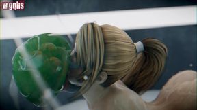 Hot 3D animated blonde Spitroasted by Extraterrestrial Aliens