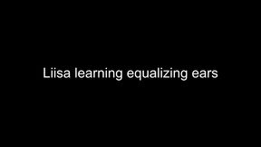 Liisa learning equalizing her ears in deep pool